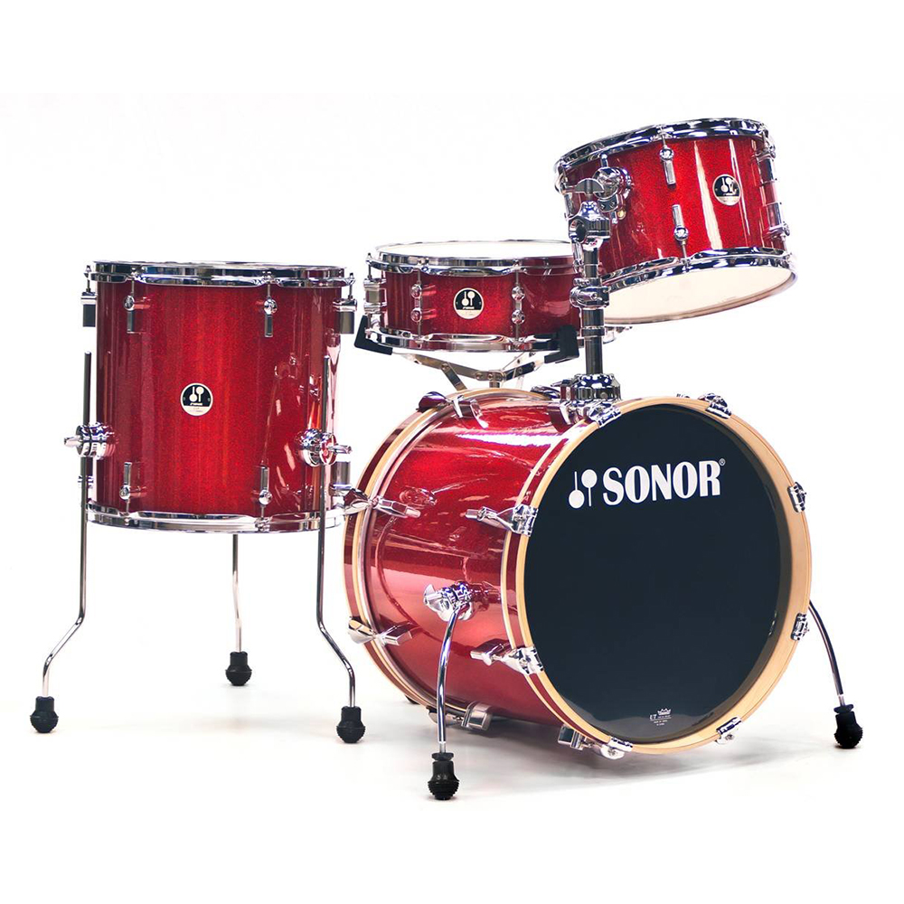 Sonor Bop Shellpack Red Galaxy Sparkle Sonor Drums Drum and Guitar