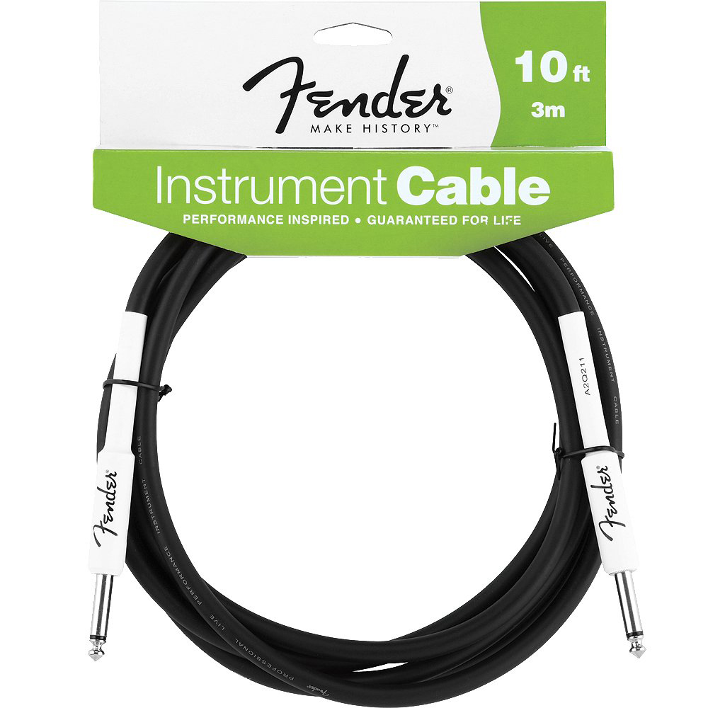 Fender FG10 10ft / 3m Guitar Cable Cables Drum and Guitar