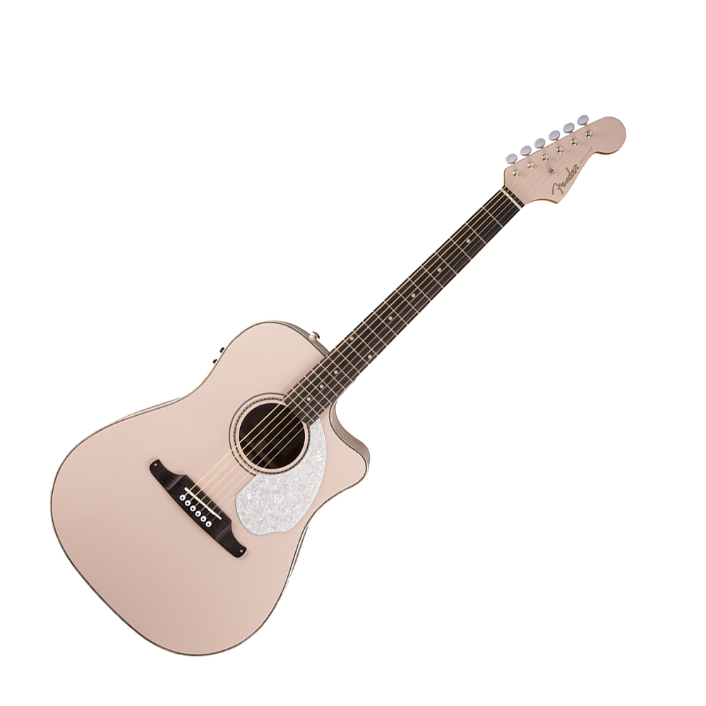 Fender Sonoran SCE Electro Acoustic Guitar, Shell Pink Fender Electro