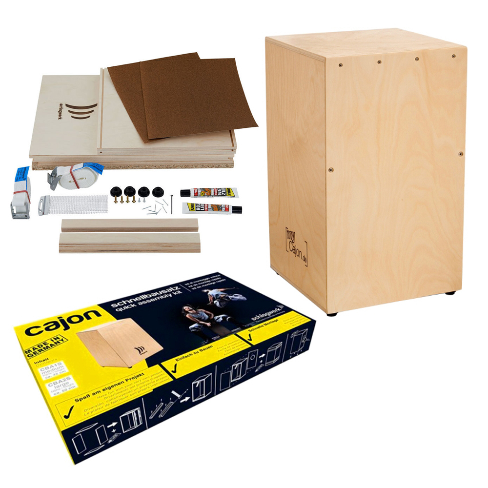 Schlagwerk CBA1S Cajon Kit Medium Schlagwerk Percussion Drum and Guitar
